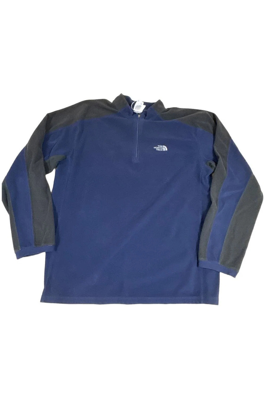 The North Face Men's TKA 100 Micro 1/4 Zip Pullover Blue/Black